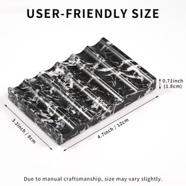 LWALMS Black Marble Soap Dish - Rectangle Decorative Stone Soap Bar Tray for Bathroom Sink Shower, Self Draining Marble Sponge Holder for Kitchen Countertop