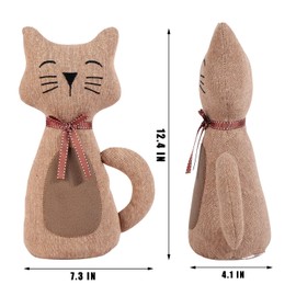 CERAYOU Cute Animals Decorative Door Stoppers, Soft Durable Fabric Weighted Interior Wall Protector for Home & Office, Anti Collision Heavy Duty Compact Floor Decor Book Stopper, Coffee Cat