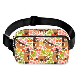 Sloth Fanny Pack for Women Casual Belt Bag Waterproof Waist Bags for Travel Hiking Sports