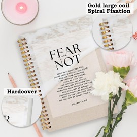 SNNDER Christian Notebook, Christian Gifts for Women Men, Isaiah 43:1-3 Fear Not Bible Journal, Prayer Journal for Woman Man, Religious Hardcover Spiral Notebooks 5.5x8.3 Inch