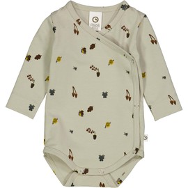 Müsli by Green Cotton Baby Boys Mini Me Forest L/S Body Base Layer, Soft green/mustard/bark
