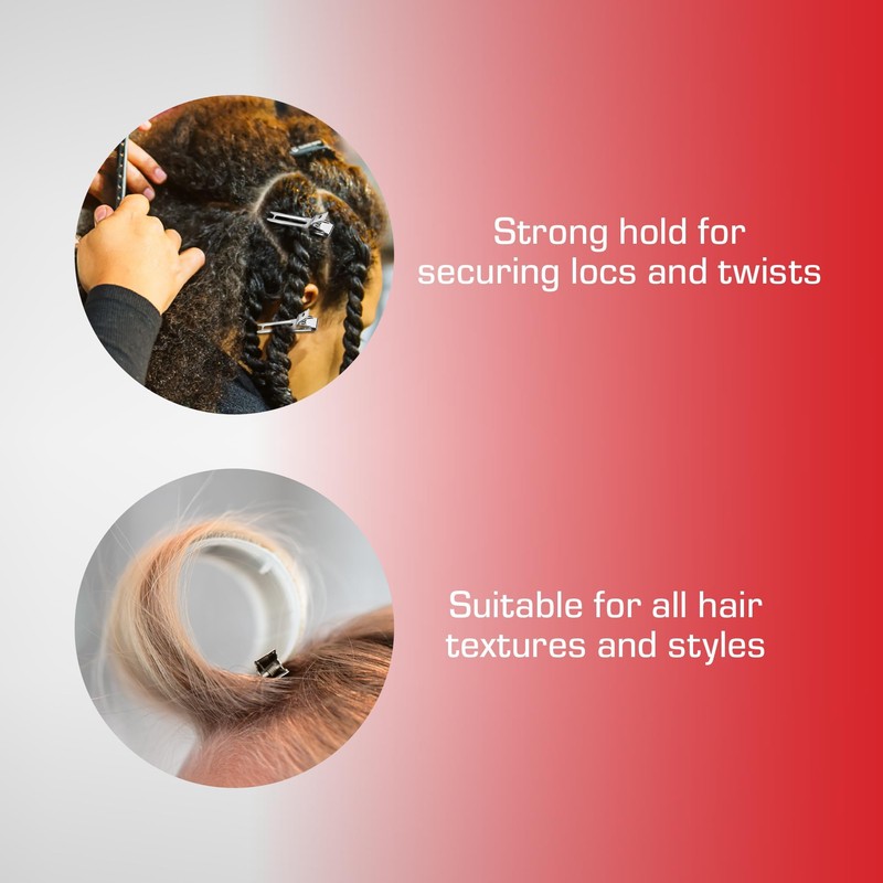 RED by Kiss 40pcs 1.75" Slide-In Hair Clips, Durable Metal