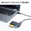 Sanwa Supply ADR-3ML50BK USB 3.1 Multi-Card Reader, Black