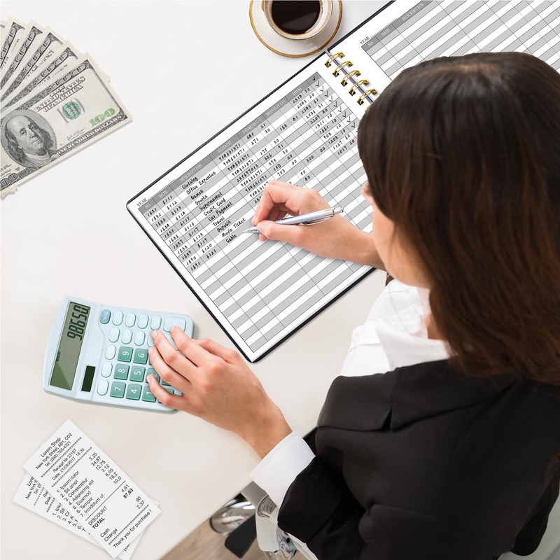 HAUTOCO Hardcover Accounting Ledger Book for Small Business Bookkeeping Horizontal