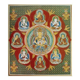 仏画 色紙 Mandala of the two world 大日如来 中台 Eight Leaves at