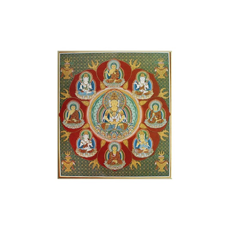 仏画 色紙 Mandala of the two world 大日如来 中台 Eight