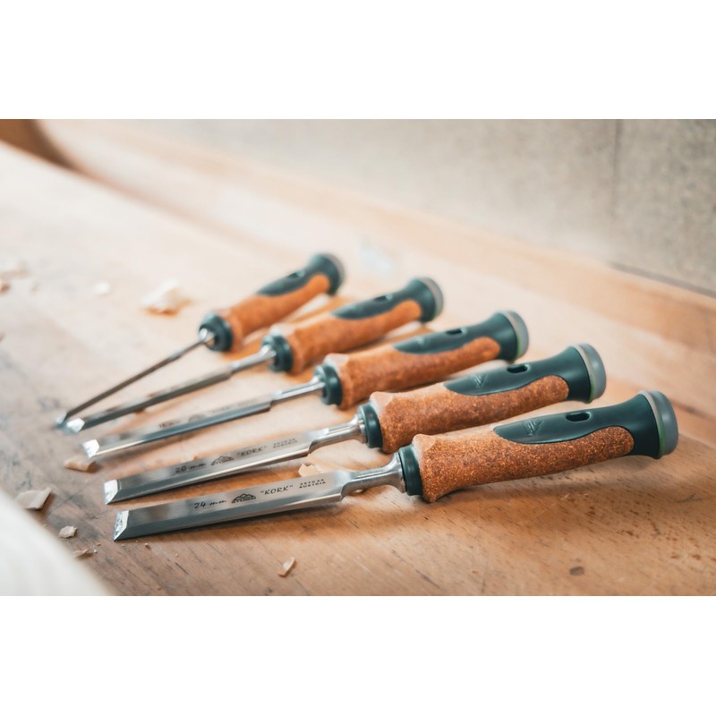 Stubai 357114 Special Wood Chisel Set with Cork Handle (4-Piece)