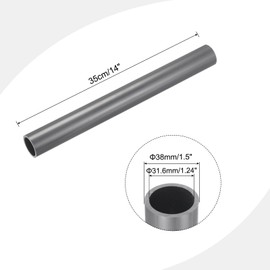 sourcing map 1.5 Inch PVC Rigid Tube Round Pipe Hardware Tubing 31.6mm(1 1/4 Inch) ID 38mm OD 350mm Light Grey High Impact for Water Pipe Cable Sleeve