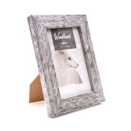 Kenro Harmony Woodland Silver Grey Rustic Wood-Effect Photo Frame - 6x4 Inch / 10x15cm Premium Photo Frames with Minimalistic Design - HW1015GY