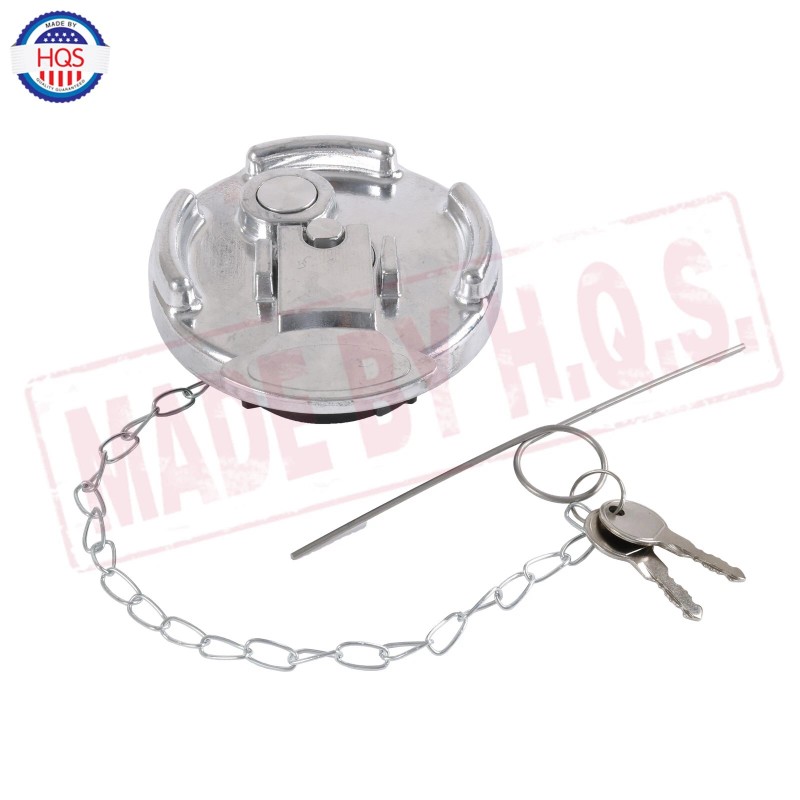 HQS 2x Chrome Lever Style Locking Fuel Cap 4" For