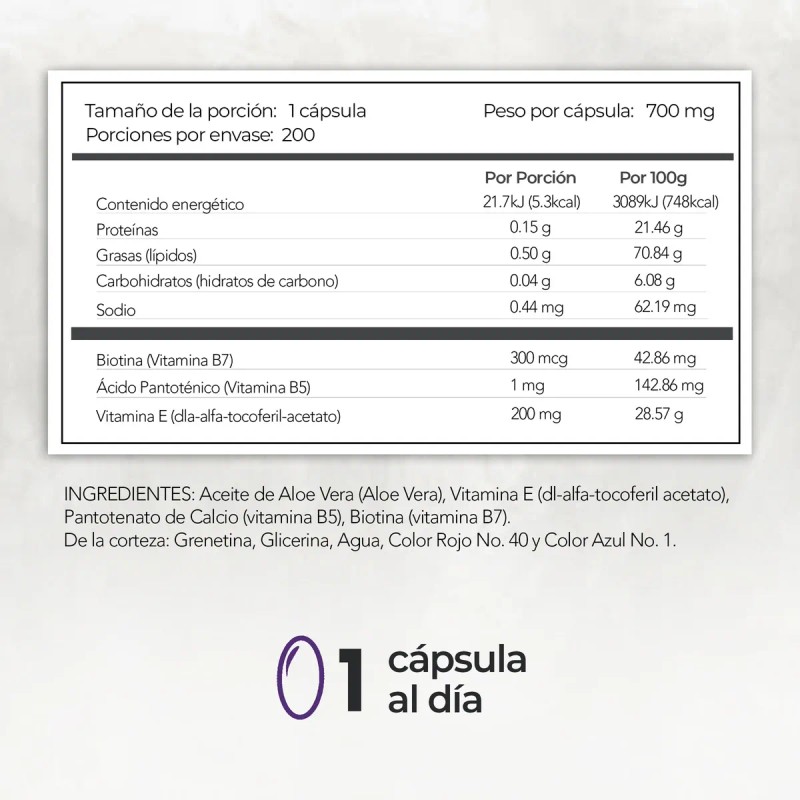 Biotina + Pantenol, Vitamina E | 200 Softgels | Maklen