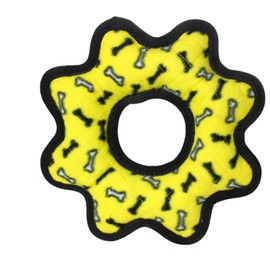 TUFFY Ultimate Gear Ring, Durable Dog Toy (Regular, Yellow Bone)