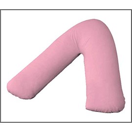 COTTON CONNECTION V SHAPED PILLOW CASE COVER PREGNANCY MATERNITY ORTHOPAEDIC SUPPORT NURSING (PINK)