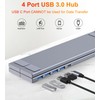 Mukiya 5-in-1 USB C Hub Adjustable Aluminum Laptop Stand, 4-Port
