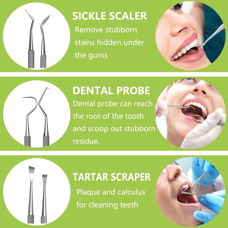11 Pack Dental Tools PARYUNGR Teeth Cleaning Tool Kit, Stainless