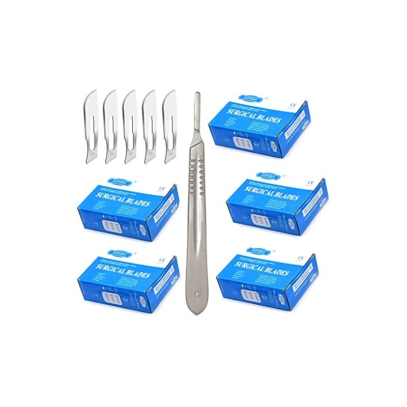 AAProTools 500 Scalpel Blades #21 for Surgi, Dermaplaning, Veterinary, Taxidermy,