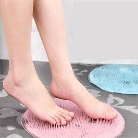 Circular Foot Scrubber & Massager for Heel & Callus Care Shower Blue