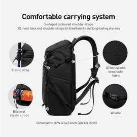Muzee MARK RYDEN Travel Backpack for Men, Water-Resistant & Ripstop Lightweight Carry On Backpack,25L Casual Daypack for Work, College