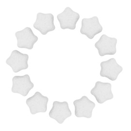 MECCANIXITY 15Pcs Felt Star for Crafts, White Sewing Pom Poms Handmade Wool Felt Sheets 1.2" for DIY Arts and Crafts,Sewing Handcraft, Christmas Decoration