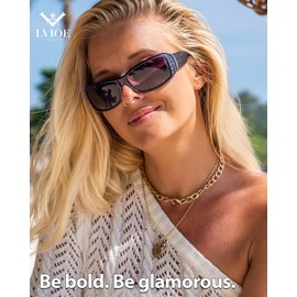 LVIOE Women's Polarised Sunglasses Large Sunglasses with UV400 Protection Category 3, Purple Dark