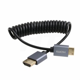 HangTon 8K 4K 60p Mini HDMI to HDMI 2.1 Coiled Cable for Nikon Z5 Z7 D750 Sony CX7 SR7E Canon EOS R RP 5DIV ATOMOS Ninja V Portkeys Video Assist Monitor Type A C