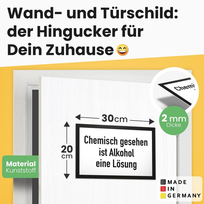 DankeDir! Alcohol is a Solution Sign with Saying - Funny