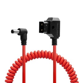 Alvin's Cables Dtap to DC Coiled Cable for Atomos Ninja V,D-tap to 2.1 DC Right Angle Power Cable for Blackmagic Design Video Assist,SmallHD 702,for Feelworld FW568 Monitor,Ultra Soft