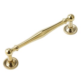 3 Pack Solid Brass Cabinet Pulls 5" Hole Center Drawer Pull Bright Gold Hardware Handles for Cupboard Dresser Wardrobe Furniture Kitchen & Bathroom