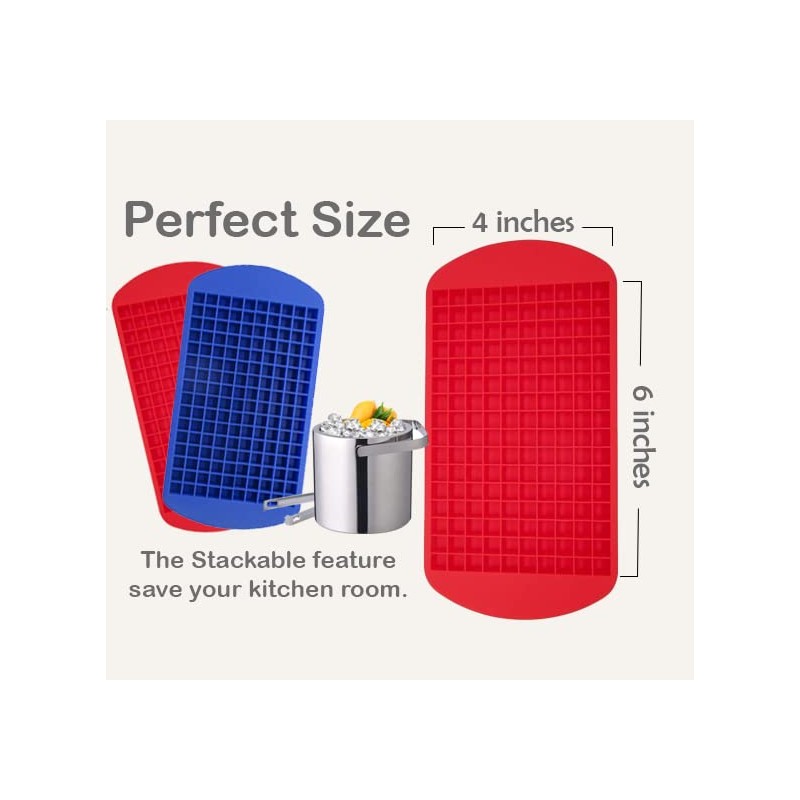 Gadgetime USA Tiny Cavity Silicone Ice Cube Tray (2 pack)