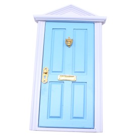 Wooden Gnome Door Christmas Decoration Mini Wooden Elves Door Red Pink Blue Doll House Furniture Decoration Accessories Door Opening