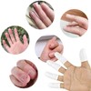 5 Pack Gel Finger Cots, White Fingertip Bandages, Silicone Finger