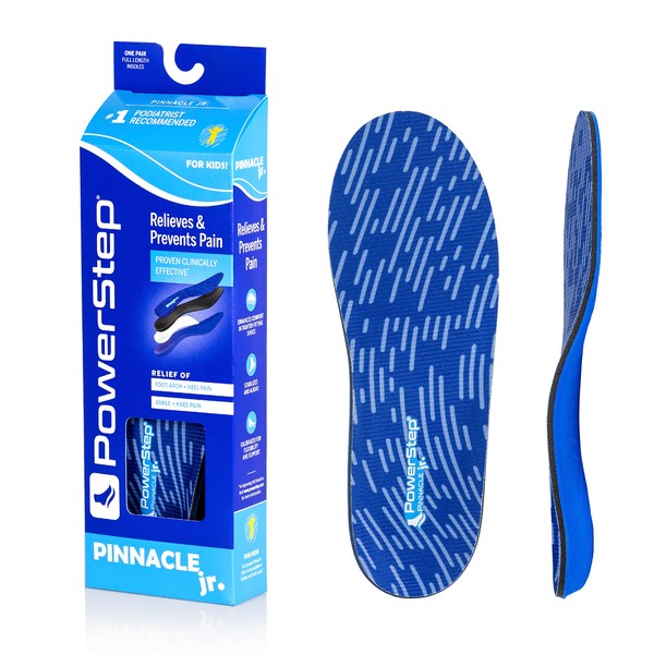 PowerStep Insoles,Pinnacle JuniorKids Pain Relief Shoe Insert, Maximum Cushioing Shoe Insert, For Kids Ages 2-11 /Youth 1