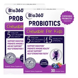 Bio360 Probióticos Niños 15 Cepas 5 Mil Millones Cfu 60 Caps