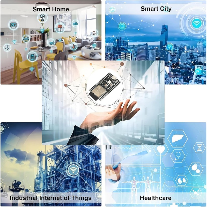 2 Pack ESP32-DevKitC-32E Development Board for IoT Smart Home/Industrial Control,