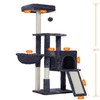 Heybly Cat Tree with Cat Self Groomer Brush, Cat Tower