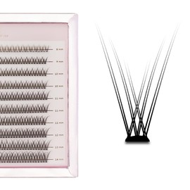 MANY BEAUTY Falsche Wimpern Cluster 400 Stück - Einzelne Wimpern Extensions Set 8-14mm - Cluster Lashes für Wimpernverlängerung - V-Flechtung Künstliche Wimpern (0,07 CC)