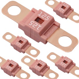 Opfiue 6 PCS AMI/Midi Fuse,125 Amp High Current, Bolt-on,Fuse for Cars Trucks Construction Vehicles Caravans Agricultural Machinery Passenger Cars Electrocar Golf Cart Motorhome