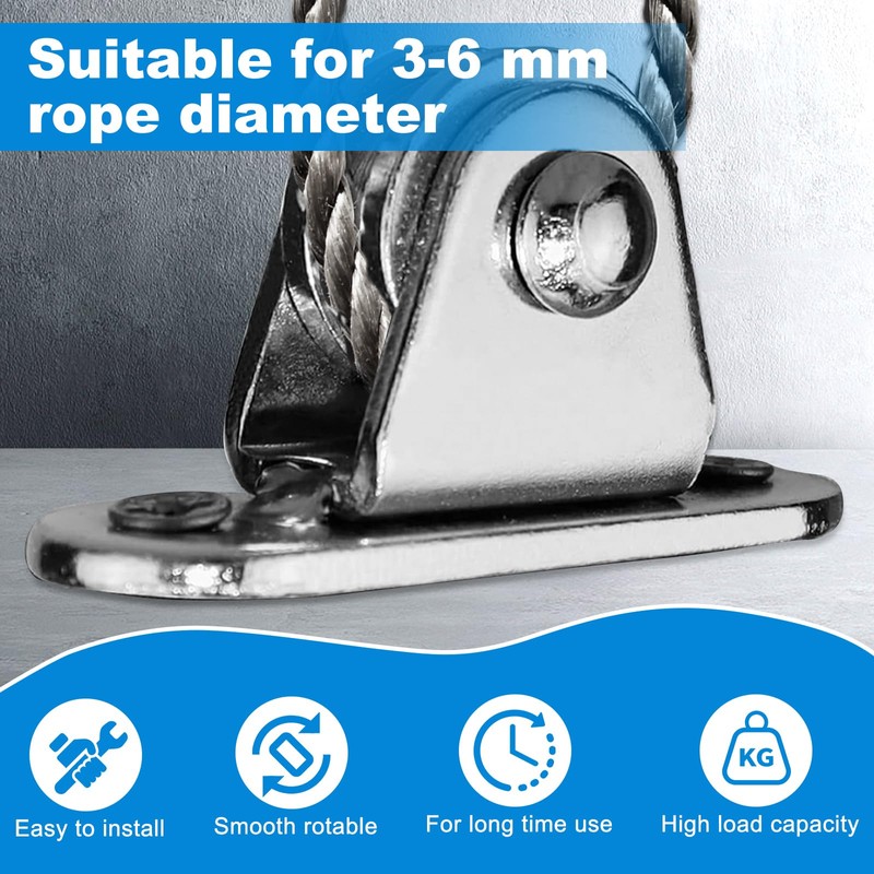 TUAHOUS Stainless Steel Pulley, Cargo Transport Pulley, Rope, Pulley, Mountain
