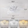 haodengshi 25" White Modern Geometric Ceiling Fan with Lights, 3