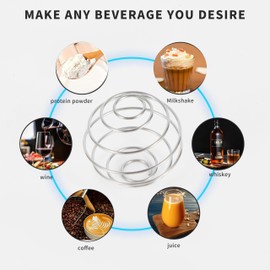 Custelen 4-Pack 2.1-Inch Large Stainless Steel Shaker Balls - 304 Grade for Protein Shakes, Milkshakes, and Salad Dressings - Durable and Easy to Clean