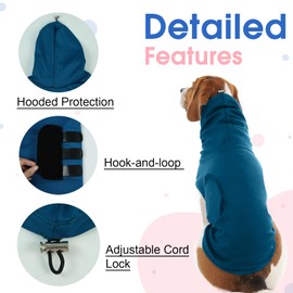 Separation Anxiety Shirt for Medium Dogs-L | Lightweight Fireworks Calming Hoodie,Beagles Anxiety Relief Wrap for Party Celebration,Sound,Blue