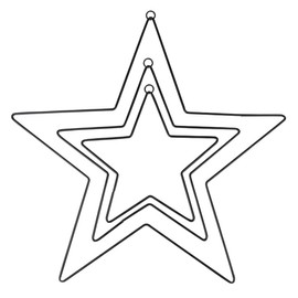 Ideen mit Herz Metal Rings in Star Shape, Metal Stars with Hanging Eyelet, 3 mm Thick, Pack of 3, Various Sizes: Diameter 15 cm, 20 cm, 30 cm, Decorative Pendant Crafts, Window Decoration, Decorative