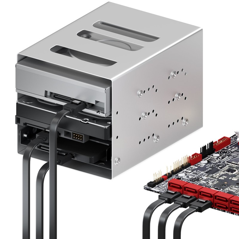 deleyCON 6 x 50 cm SATA 3 Cable in Set