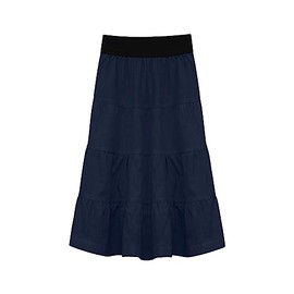 Baby'O - Falda ligera de sarga de algodón de 4 niveles para niña, Azul marino, Small