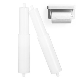 Adorainbow トイレットペーパーローラー 交換用 芯 2本セット プラスチック製 スプリング式 伸縮式紙ローラー シャフト 取替え ホームペーパーローラー トイレ用品 家庭用 店舗用