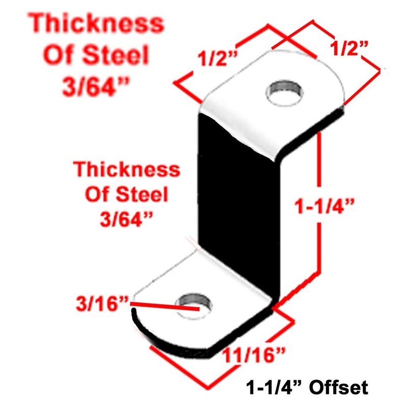 Extra Heavy Duty 1.25" Offset Clips 100 Pack With Screws