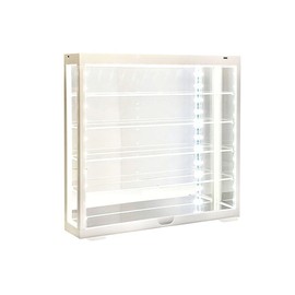 Showcase Wall Mount 5 Tier Display Case White with Mirror Back Panel Mijo Exclusives for 1/64-1/43 Scale Models MJ8850MW