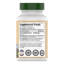 Tnvitamins Hígado De Res Deshidratado Cápsulas 180