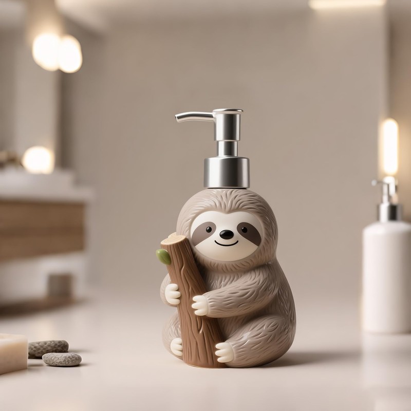 Sizikato Resin Empty Lotion Bottle Soap Dispenser with Pump, Cute