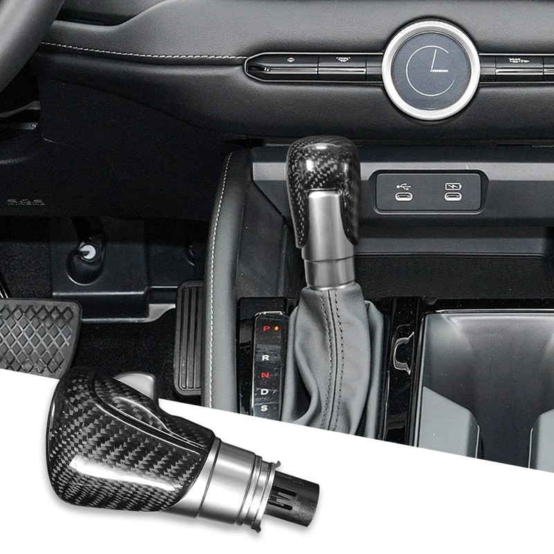 BLAKAYA Compatible with Carbon Fiber Gear Shift Knob Head Cover